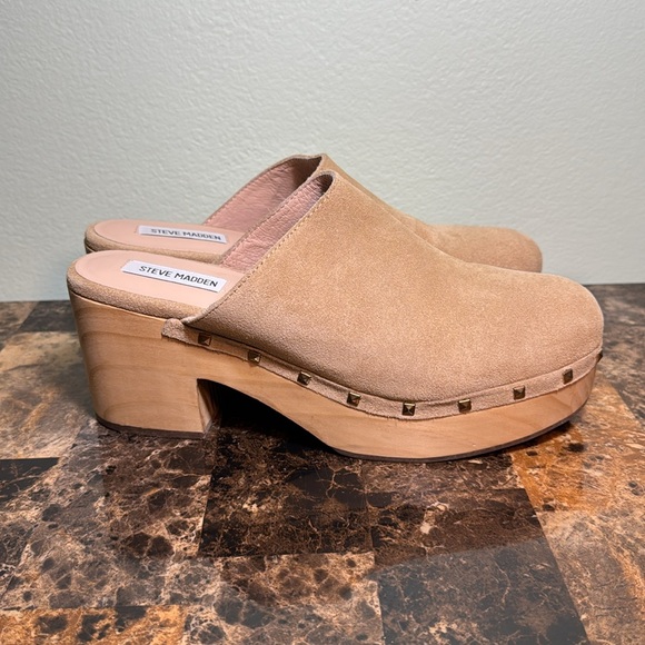 Steve Madden 11 Brooklyn-1 Leather Studded Clogs mules - Picture 3 of 12